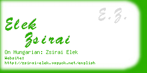 elek zsirai business card